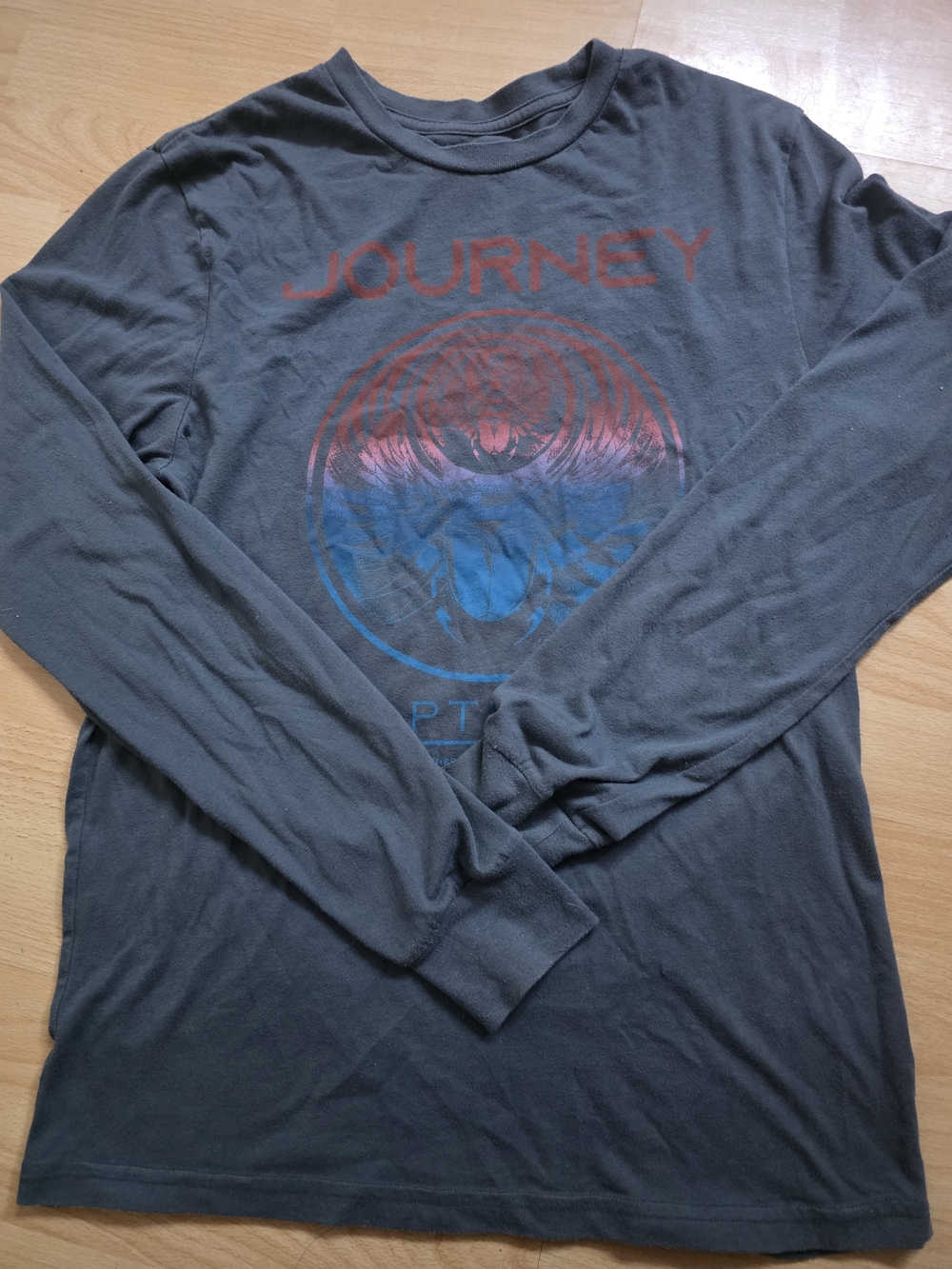 Journey Band Graphic Long Sleeve Shirt - Charcoal - Size Small